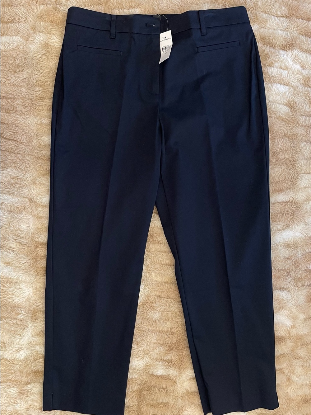 Ann Taylor Cotton Crop Pant Navy Size 8 Curvy Fit NWT - Picture 2 of 9